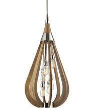 Load image into Gallery viewer, Bonito2 Pendant 3 Light Nickel and Taupe Wood
