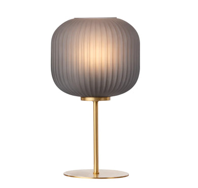 1385 Leone Table Lamp Satin Gold/Smoked Glass