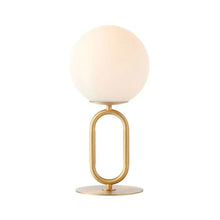Load image into Gallery viewer, 1373 Margot Desk Lamp Satin Brass/Frosted Glass Ball