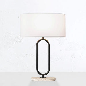 1366 Soho Terrazzo Table Lamp Black with White Marble