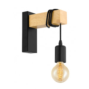 Townshend Wall Light Black/Timber