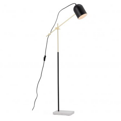 Blair Black and Gold Floor Lamp with Marble Base