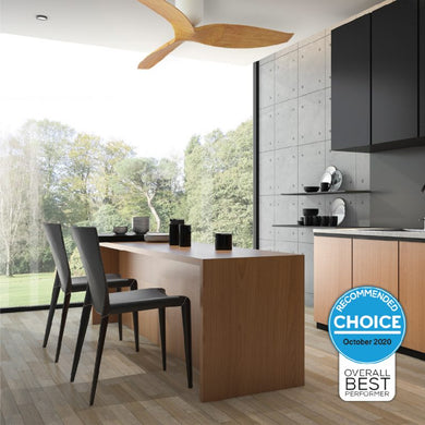 Aeratron AE3+ Three Blade 60 White Canopy Light colour Woodgrain DC Ceiling Fan