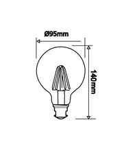 Load image into Gallery viewer, CF18DIM G95 B22 6W 2700k Filament Dimmable CLA