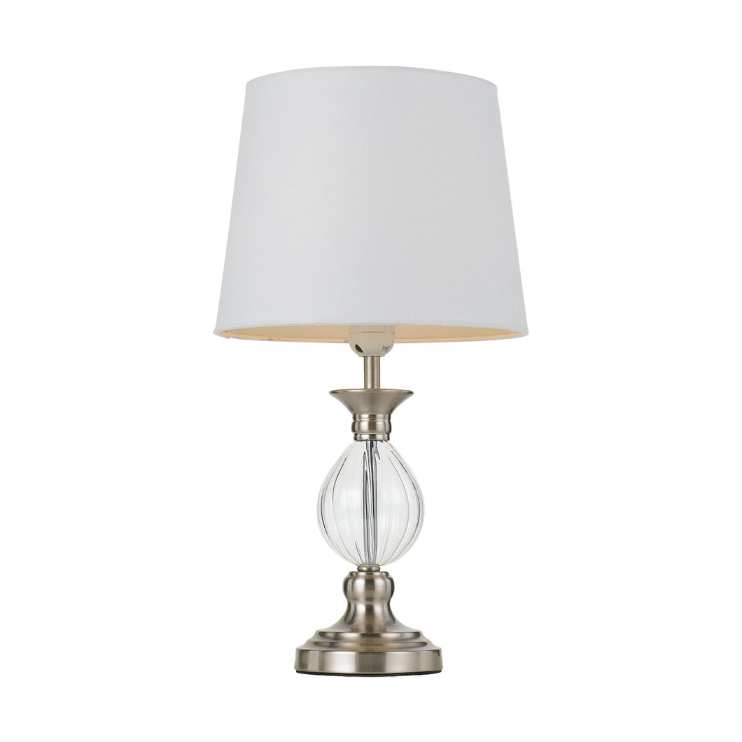 Crest Table Lamp Nickel / White