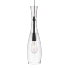 Load image into Gallery viewer, Conie Pendant Black &amp; Clear Glass