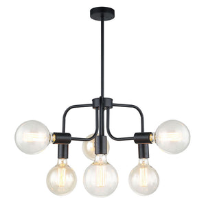 Hexa1 Pendant 6 Light Matte Black