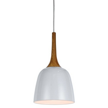 Load image into Gallery viewer, Polk 20 Pendant Small Oak and White Metal