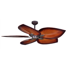 Load image into Gallery viewer, Tropicana AC 54&quot; Oil Rubbed Bronze Motor with Palm Brown Blades Wall Control No Light
