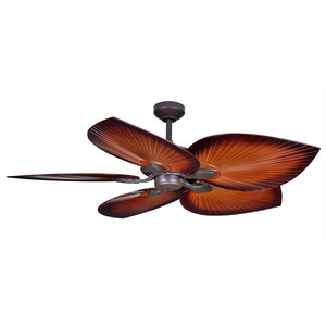 Tropicana AC 54" Oil Rubbed Bronze Motor with Palm Brown Blades Wall Control No Light