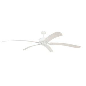 Tropicana 5 Blade AC 72" White Motor with White Washed Curved Blades Wall Control No Light