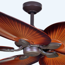 Load image into Gallery viewer, Tropicana AC 54&quot; Oil Rubbed Bronze Motor with Palm Brown Blades Wall Control No Light