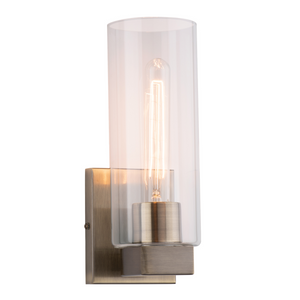 Waverly Wall Lamp with Clear Glass Shade - Matt Black - E27