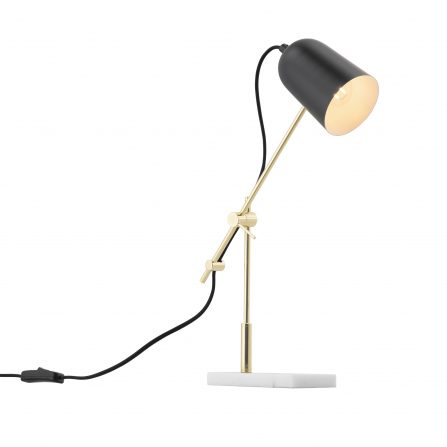 Blair Table Lamp Black / Gold with Marble Base