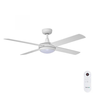 2021 Model Eco Silent 52 White DC Ceiling Fan With LED Light