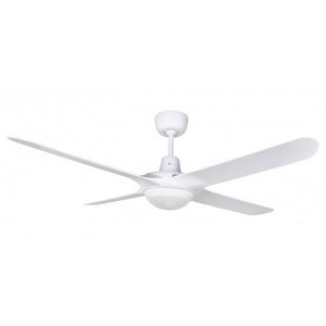 Spyda 4 Blade AC 50" Satin White with Wall Control and CCT LED Light